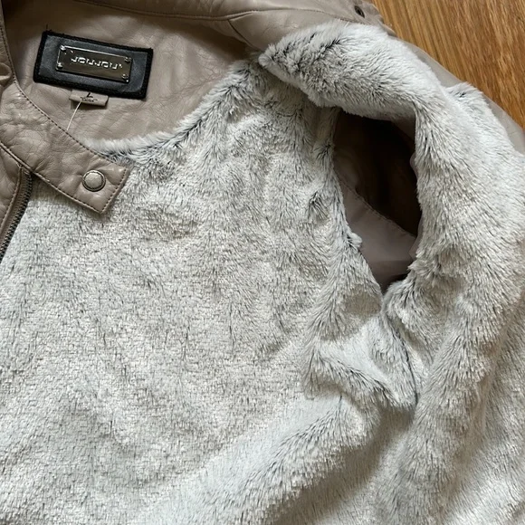 Vegan Leather Faux Fur Lined Moto - Picture 6 of 8